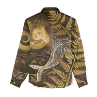 New Zealand Matariki Women Casual Shirt Maori Koru With Humpback Whale Gold LT05 - Polynesian Pride