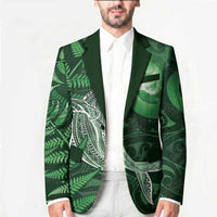 New Zealand Matariki Blazer Maori Koru With Humpback Whale Green