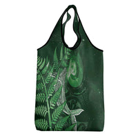 New Zealand Matariki Grocery Bag Maori Koru With Humpback Whale Green