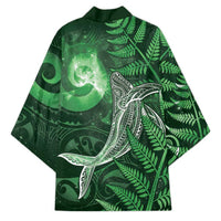 New Zealand Matariki Kimono Maori Koru With Humpback Whale Green