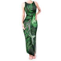 New Zealand Matariki Tank Maxi Dress Maori Koru With Humpback Whale Green LT05 Women Green - Polynesian Pride