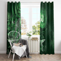 New Zealand Matariki Window Curtain Maori Koru With Humpback Whale Green