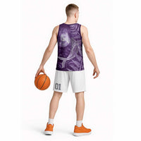 New Zealand Matariki Basketball Jersey Maori Koru With Humpback Whale Purple LT05 - Polynesian Pride