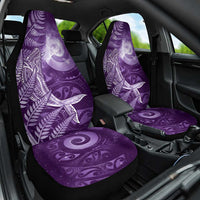 New Zealand Matariki Car Seat Cover Maori Koru With Humpback Whale Purple LT05 One Size Purple - Polynesian Pride