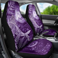 New Zealand Matariki Car Seat Cover Maori Koru With Humpback Whale Purple LT05 - Polynesian Pride