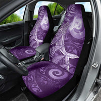 New Zealand Matariki Car Seat Cover Maori Koru With Humpback Whale Purple LT05 - Polynesian Pride
