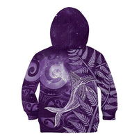 New Zealand Matariki Kid Hoodie Maori Koru With Humpback Whale Purple LT05 - Polynesian Pride