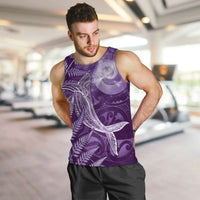 New Zealand Matariki Men Tank Top Maori Koru With Humpback Whale Purple LT05 Purple - Polynesian Pride