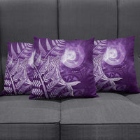New Zealand Matariki Pillow Cover Maori Koru With Humpback Whale Purple LT05 - Polynesian Pride