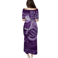 New Zealand Matariki Puletasi Maori Koru With Humpback Whale Purple