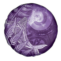 New Zealand Matariki Spare Tire Cover Maori Koru With Humpback Whale Purple LT05 - Polynesian Pride