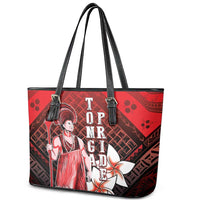 The First King Of Tonga Leather Tote Bag Tongan Pride