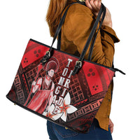 The First King Of Tonga Leather Tote Bag Tongan Pride