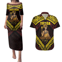 Tonga First King Couples Matching Puletasi and Hawaiian Shirt Ahoeitu Know Your Roots