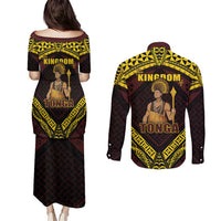 Tonga First King Couples Matching Puletasi and Long Sleeve Button Shirt Ahoeitu Know Your Roots