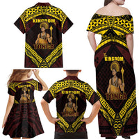 Tonga First King Family Matching Off Shoulder Maxi Dress and Hawaiian Shirt Ahoeitu Know Your Roots