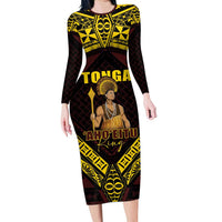 Tonga First King Long Sleeve Bodycon Dress Ahoeitu Know Your Roots