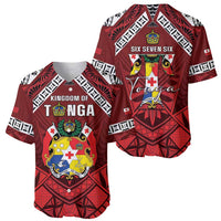 Tonga Emancipation Day Baseball Jersey Tongan Kupesi Pattern