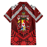 Tonga Emancipation Day Family Matching Short Sleeve Bodycon Dress and Hawaiian Shirt Tongan Kupesi Pattern