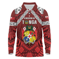 Tonga Emancipation Day Long Sleeve Polo Shirt Tongan Kupesi Pattern