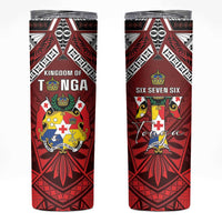 Tonga Emancipation Day Skinny Tumbler Tongan Kupesi Pattern