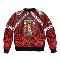 Tonga Emancipation Day Sleeve Zip Bomber Jacket Tongan Kupesi Pattern