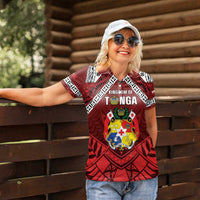 Tonga Emancipation Day Women Polo Shirt Tongan Kupesi Pattern