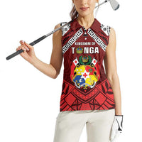 Tonga Emancipation Day Women Sleeveless Polo Shirt Tongan Kupesi Pattern