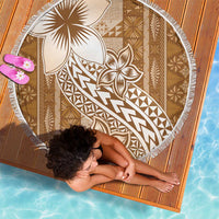 Tonga Kupesi Ngatu Beach Blanket Vintage Brown Plumeria
