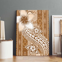 Tonga Kupesi Ngatu Canvas Wall Art Vintage Brown Plumeria