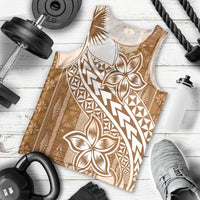 Tonga Kupesi Ngatu Men Tank Top Vintage Brown Plumeria