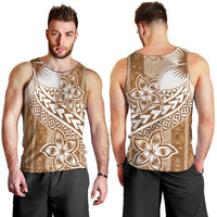 Tonga Kupesi Ngatu Men Tank Top Vintage Brown Plumeria