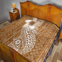Tonga Kupesi Ngatu Quilt Vintage Brown Plumeria