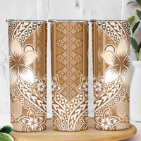 Tonga Kupesi Ngatu Skinny Tumbler Vintage Brown Plumeria