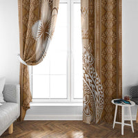 Tonga Kupesi Ngatu Window Curtain Vintage Brown Plumeria