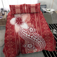Tonga Kupesi Ngatu Bedding Set Vintage Red Plumeria