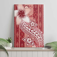 Tonga Kupesi Ngatu Canvas Wall Art Vintage Red Plumeria
