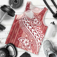 Tonga Kupesi Ngatu Men Tank Top Vintage Red Plumeria
