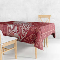Tonga Kupesi Ngatu Tablecloth Vintage Red Plumeria