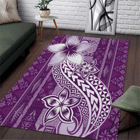 Tonga Kupesi Ngatu Area Rug Vintage Purple Plumeria
