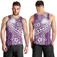 Tonga Kupesi Ngatu Men Tank Top Vintage Purple Plumeria