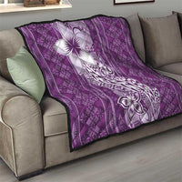 Tonga Kupesi Ngatu Quilt Vintage Purple Plumeria