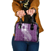 Tonga Kupesi Ngatu Shoulder Handbag Vintage Purple Plumeria LT05 One Size Purple - Polynesian Pride