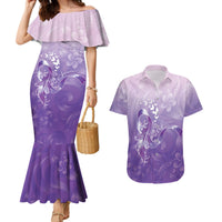 Lupus Awareness Month Couples Matching Mermaid Dress and Hawaiian Shirt Polynesian Style LT05 Lilac - Polynesian Pride