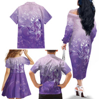 Lupus Awareness Month Family Matching Off The Shoulder Long Sleeve Dress and Hawaiian Shirt Polynesian Style
