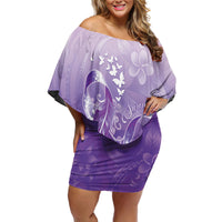 Lupus Awareness Month Family Matching Off Shoulder Short Dress and Hawaiian Shirt Polynesian Style LT05 Mom's Dress Lilac - Polynesian Pride