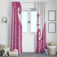 Personalised New Zealand Nurse Window Curtain Maori Koru Pink Version