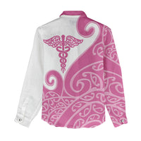 Personalised New Zealand Nurse Women Casual Shirt Maori Koru Pink Version LT05 - Polynesian Pride