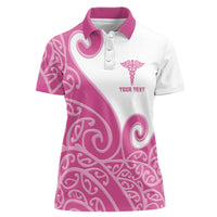 Personalised New Zealand Nurse Women Polo Shirt Maori Koru Pink Version LT05 Female Pink - Polynesian Pride