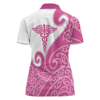 Personalised New Zealand Nurse Women Polo Shirt Maori Koru Pink Version LT05 - Polynesian Pride